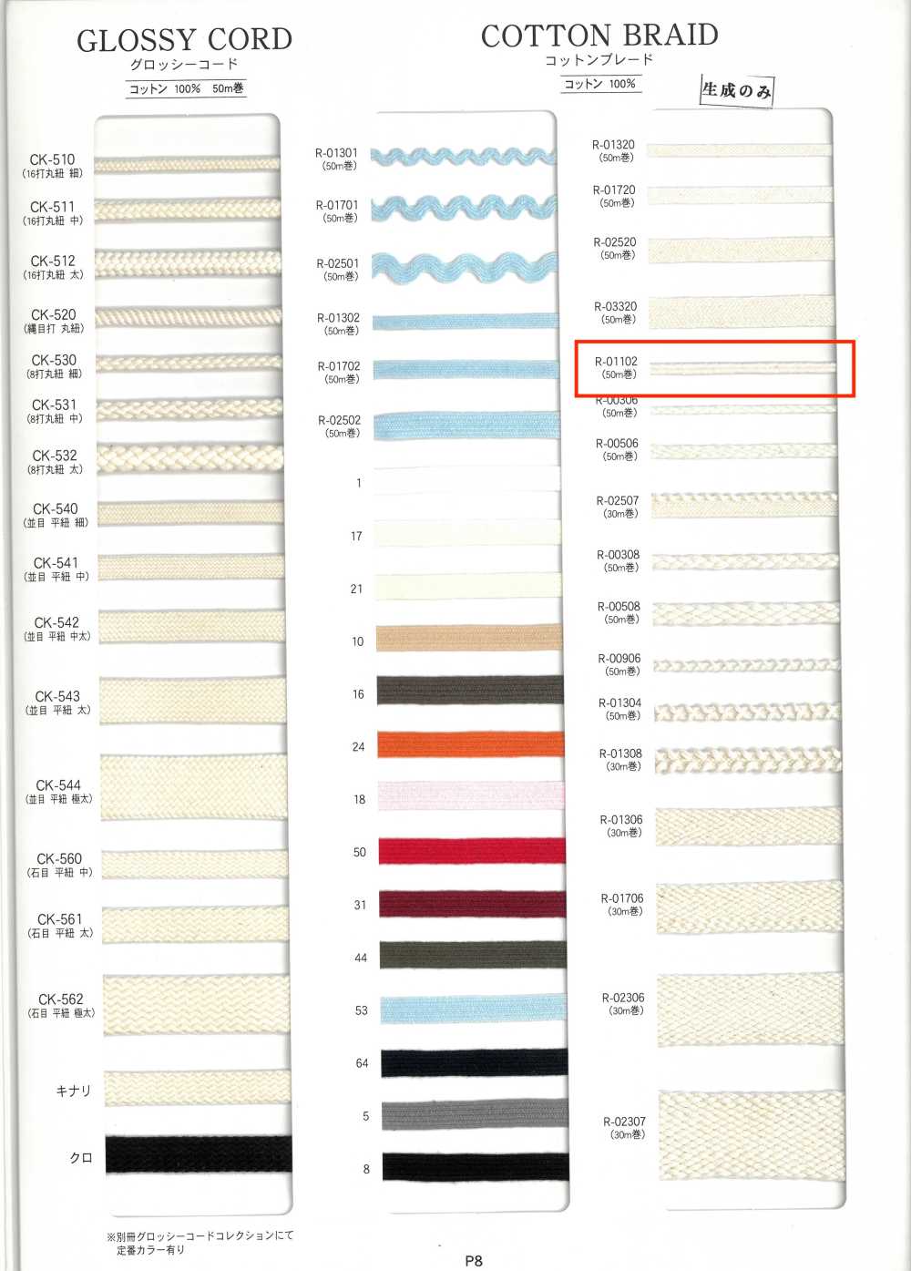 R-01102 棉花邊[緞帶、帶、繩子] RIVER