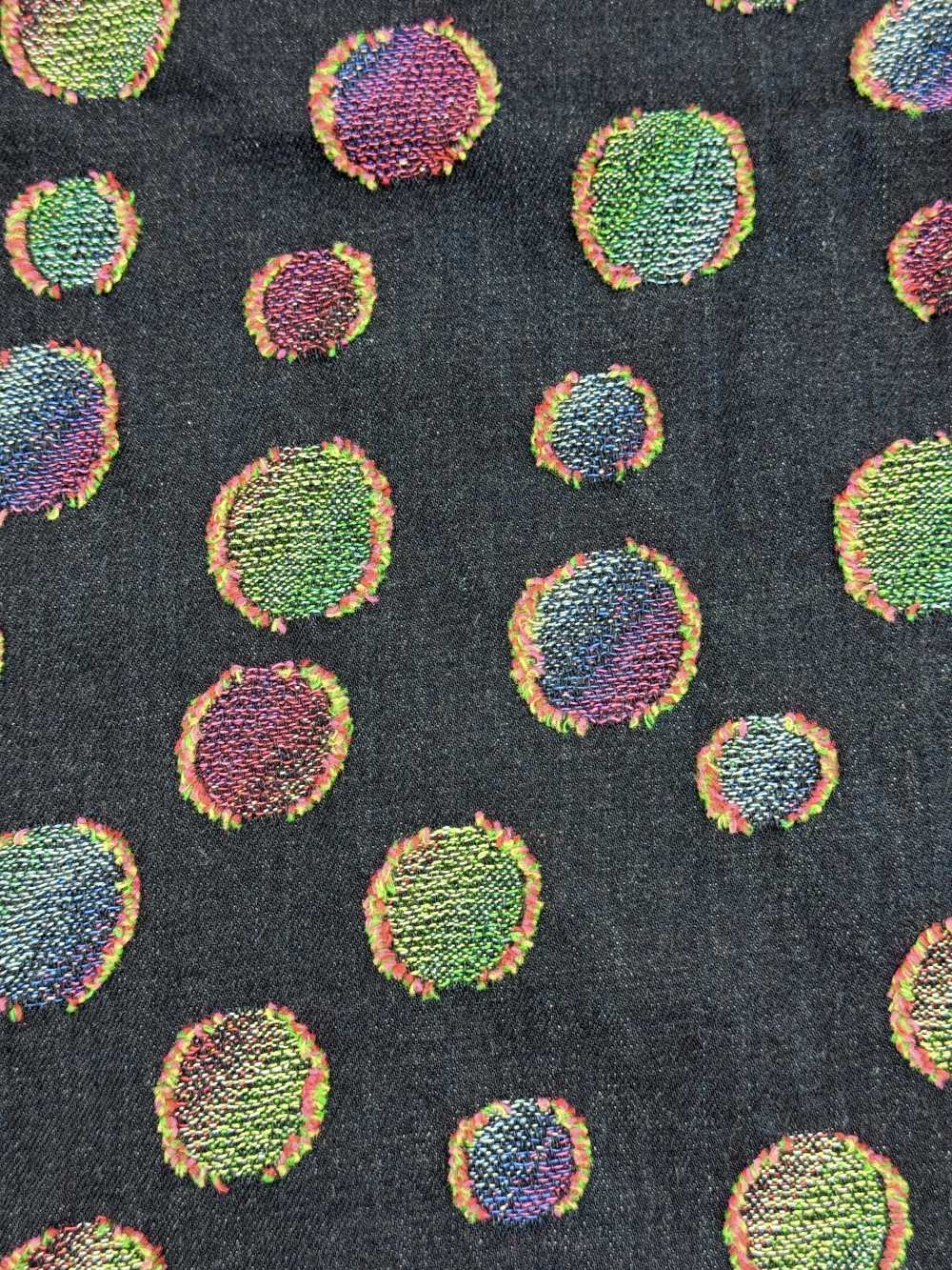 FY1589-IDC20CUT 彩色波點提花牛仔丹寧布[布料] DUCK TEXTILE