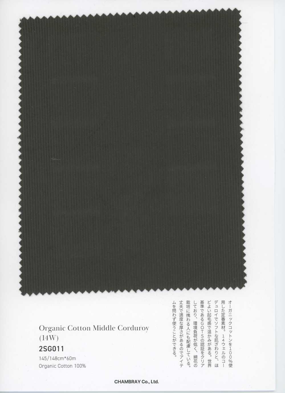 2SG011 有機棉中條燈芯絨（14W）[布料] CHAMBRAY