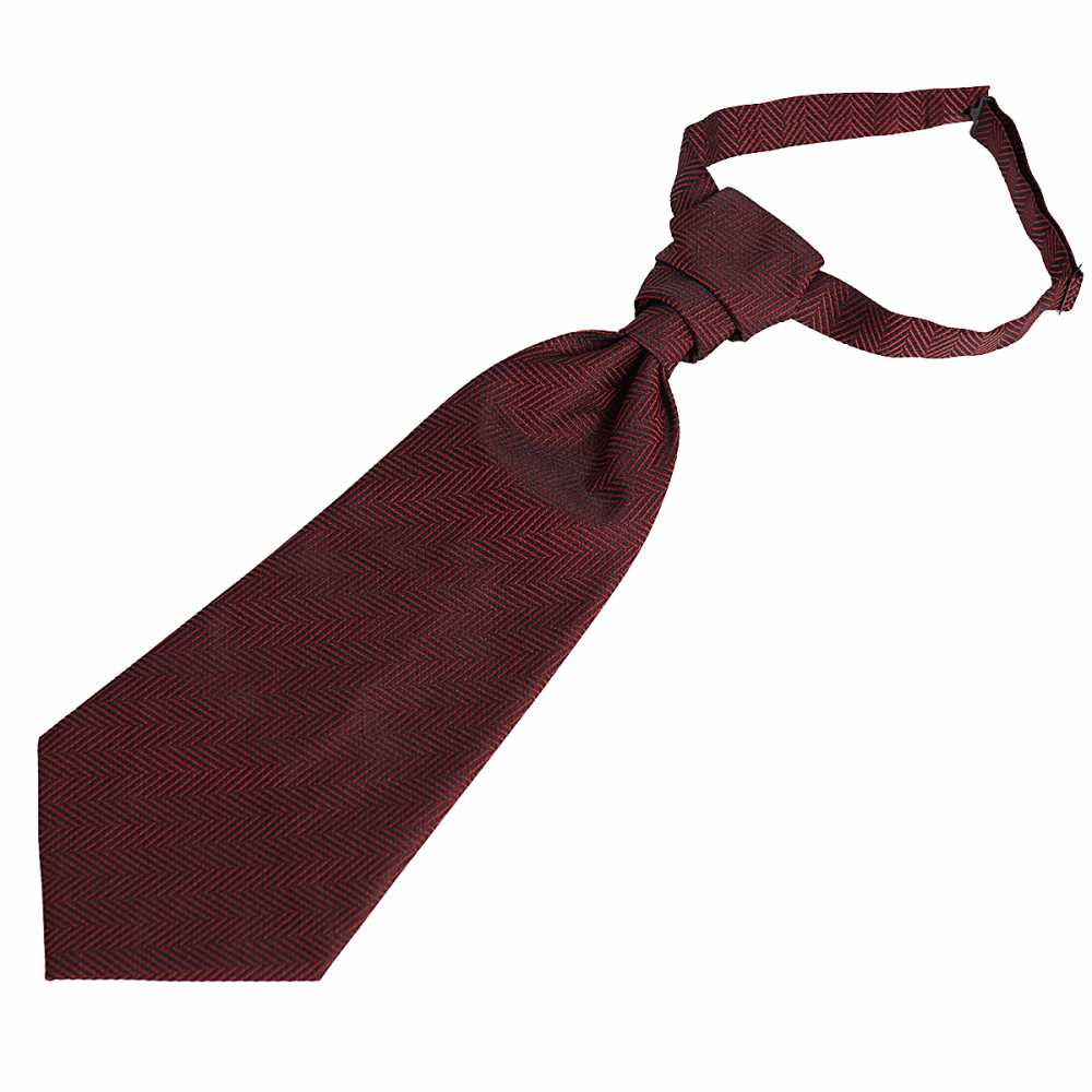 YT-23 日本製造提花阿斯科特領巾（領帶）人字紋酒紅色[正裝配飾] 山本（EXCY）
