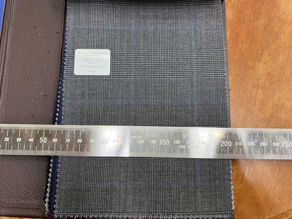 14CN-1523 CANONICO Super 120' 單紗線灰色威爾斯親王格紋[布料] 佳能