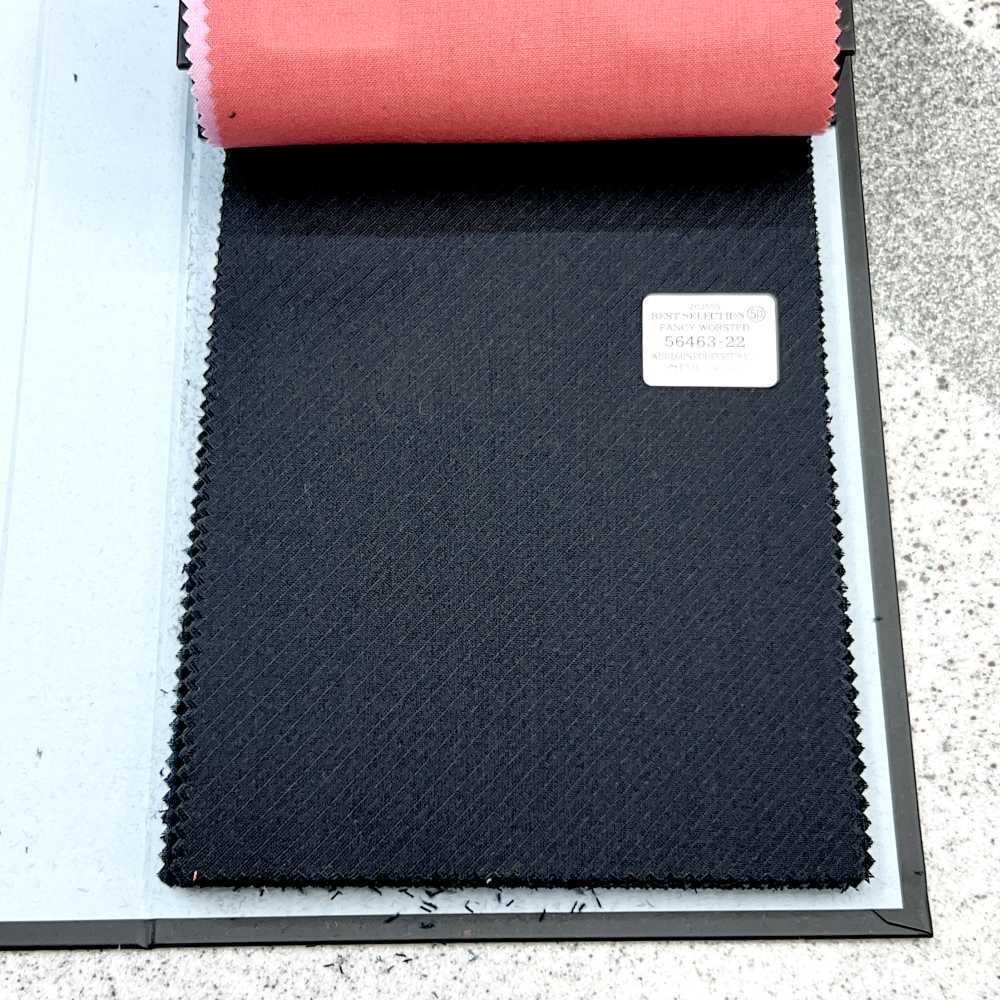 56463-22 25SS BEST SELECTION [花式精紡] 花式精紡黑色陰影斜條紋[布料] 國島株式會社