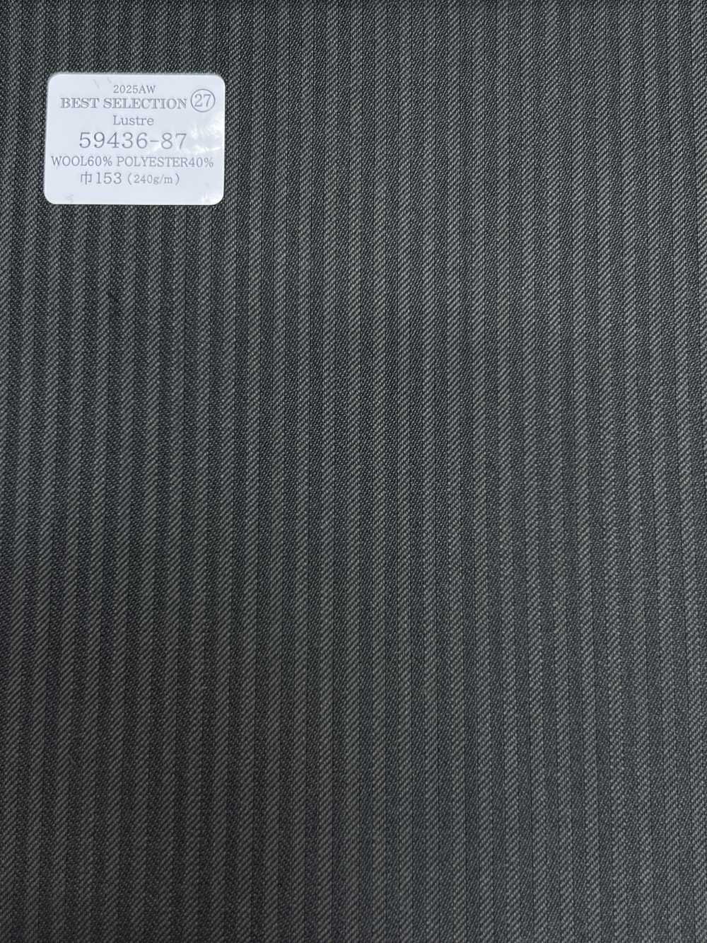 59436-87 25AW BEST SELECTION [Lustre] 光澤灰暗條紋[布料] 國島株式會社