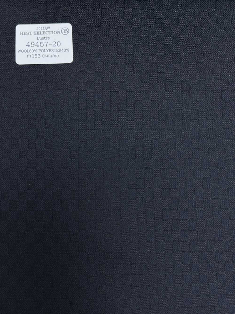 49457-20 25AW BEST SELECTION [Lustre] Luster Dark Navy Checkered Shadow[布料] 國島株式會社
