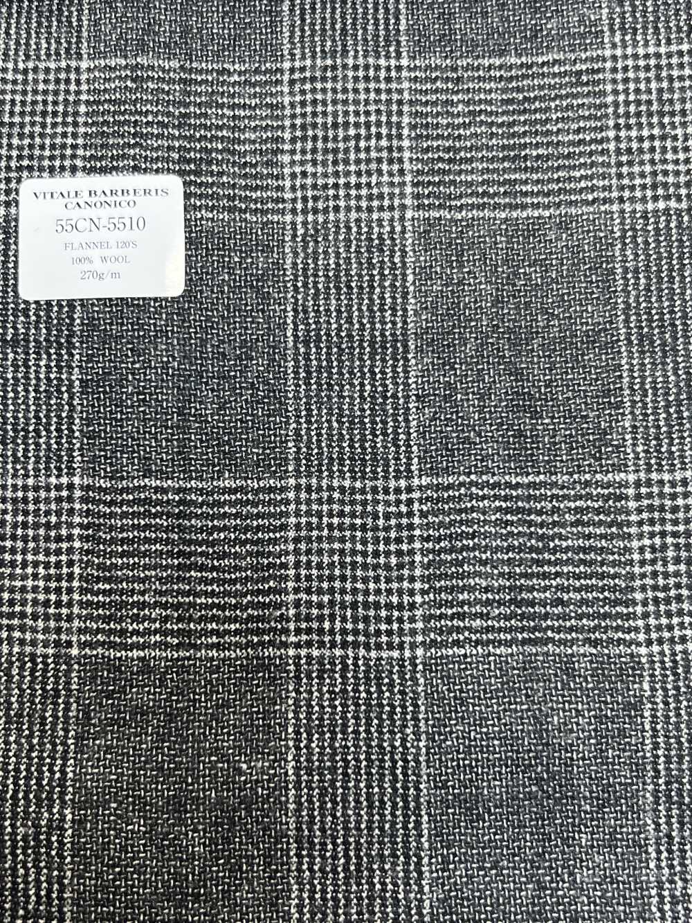 55CN5510 CANONICO 法蘭絨 120 支灰色格倫格紋[布料] 佳能