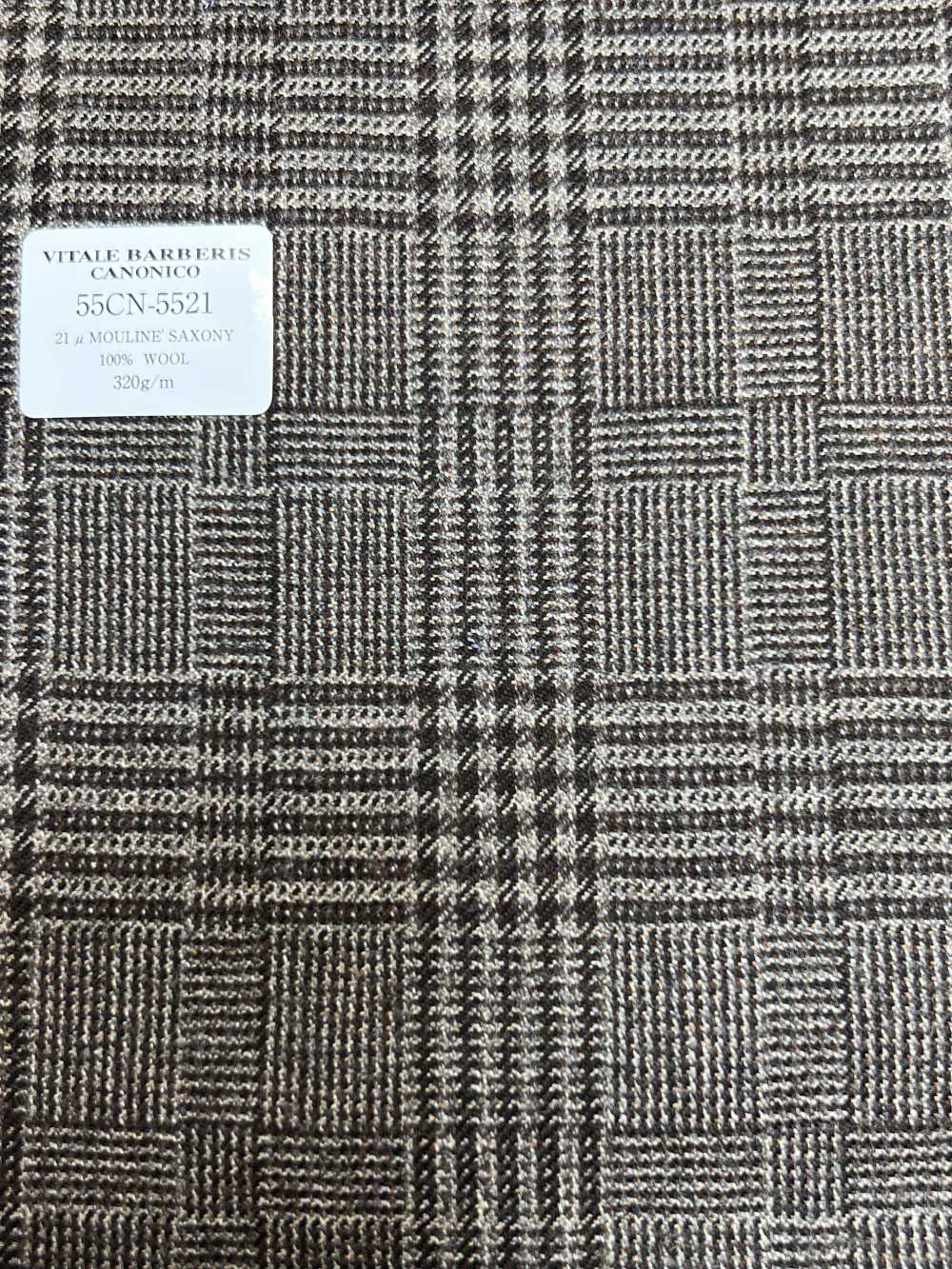 55CN5521 CANONICO 21μ MOULINE' SAXONY 棕色格紋[布料] 佳能