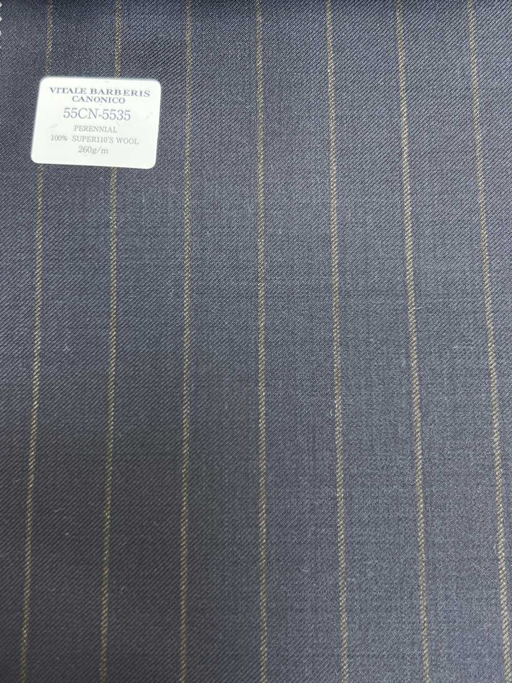 55CN5535 CANONICO PERENNIAL SUPER110'S 海軍藍條紋[布料] 佳能