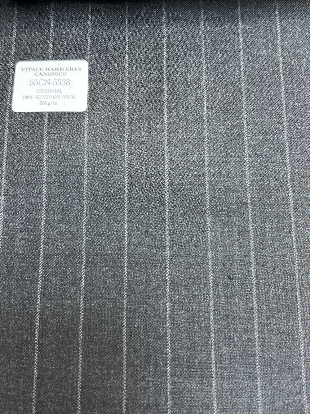 55CN5538 CANONICO PERENNIAL SUPER110'S 炭灰色條紋[布料] 佳能