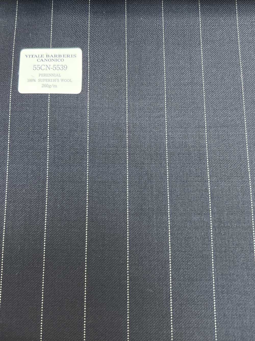 55CN5539 CANONICO PERENNIAL SUPER110'S 海軍藍條紋[布料] 佳能