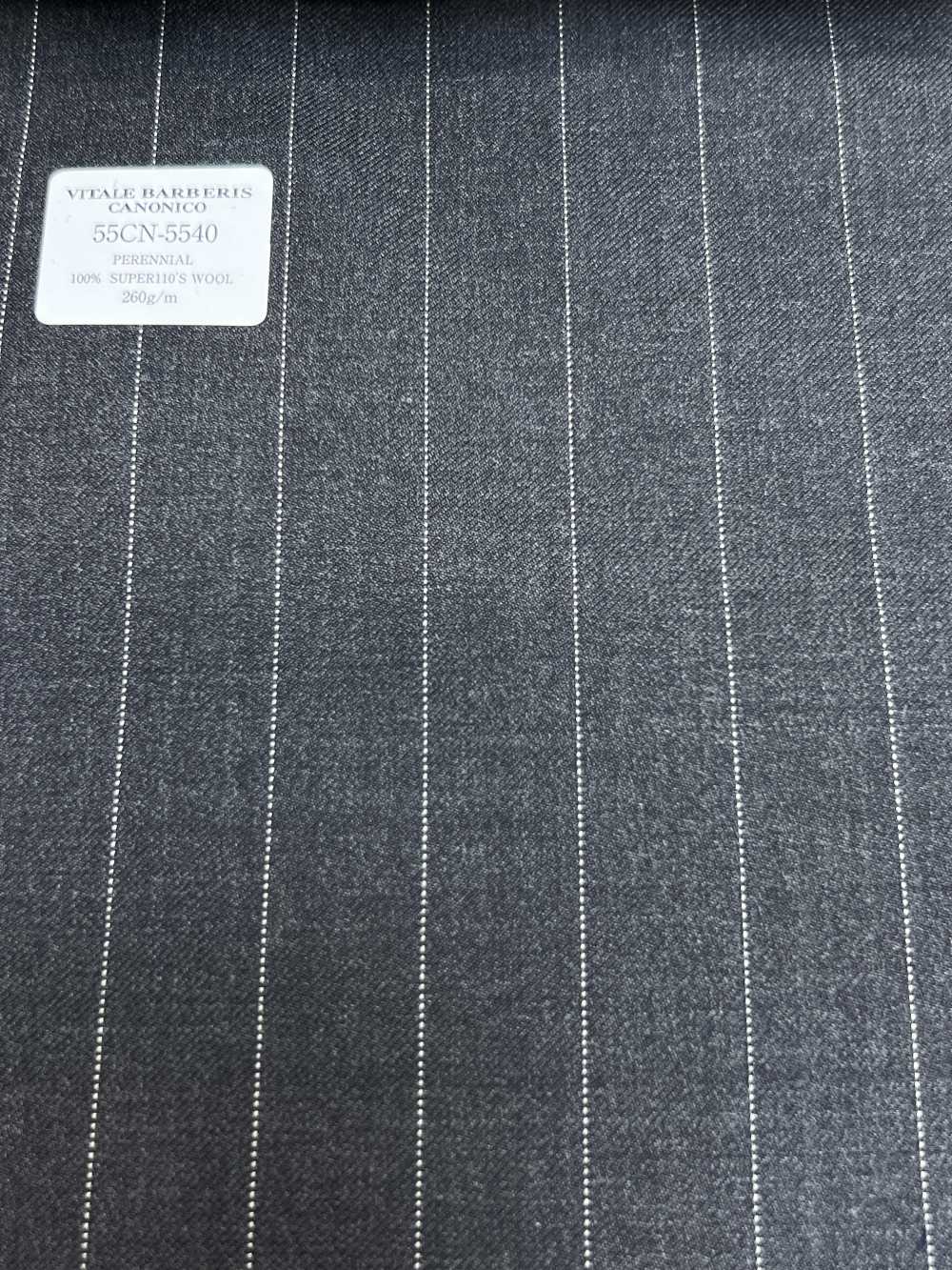 55CN5540 CANONICO PERENNIAL SUPER110'S 炭灰色條紋[布料] 佳能