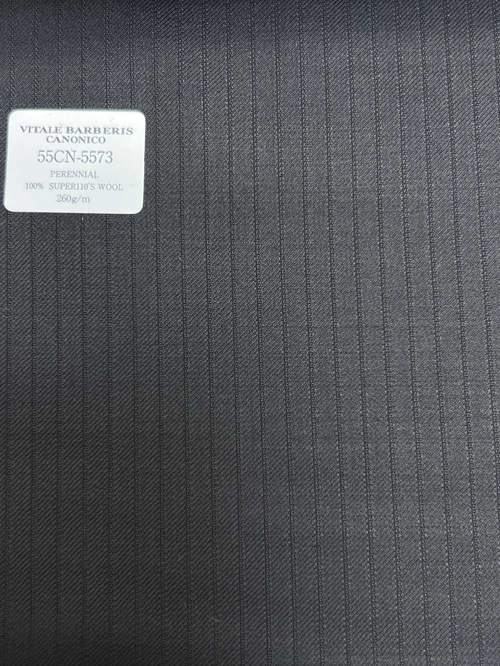 55CN5573 CANONICO PERENNIAL SUPER110'S 黑色陰影條紋[布料] 佳能