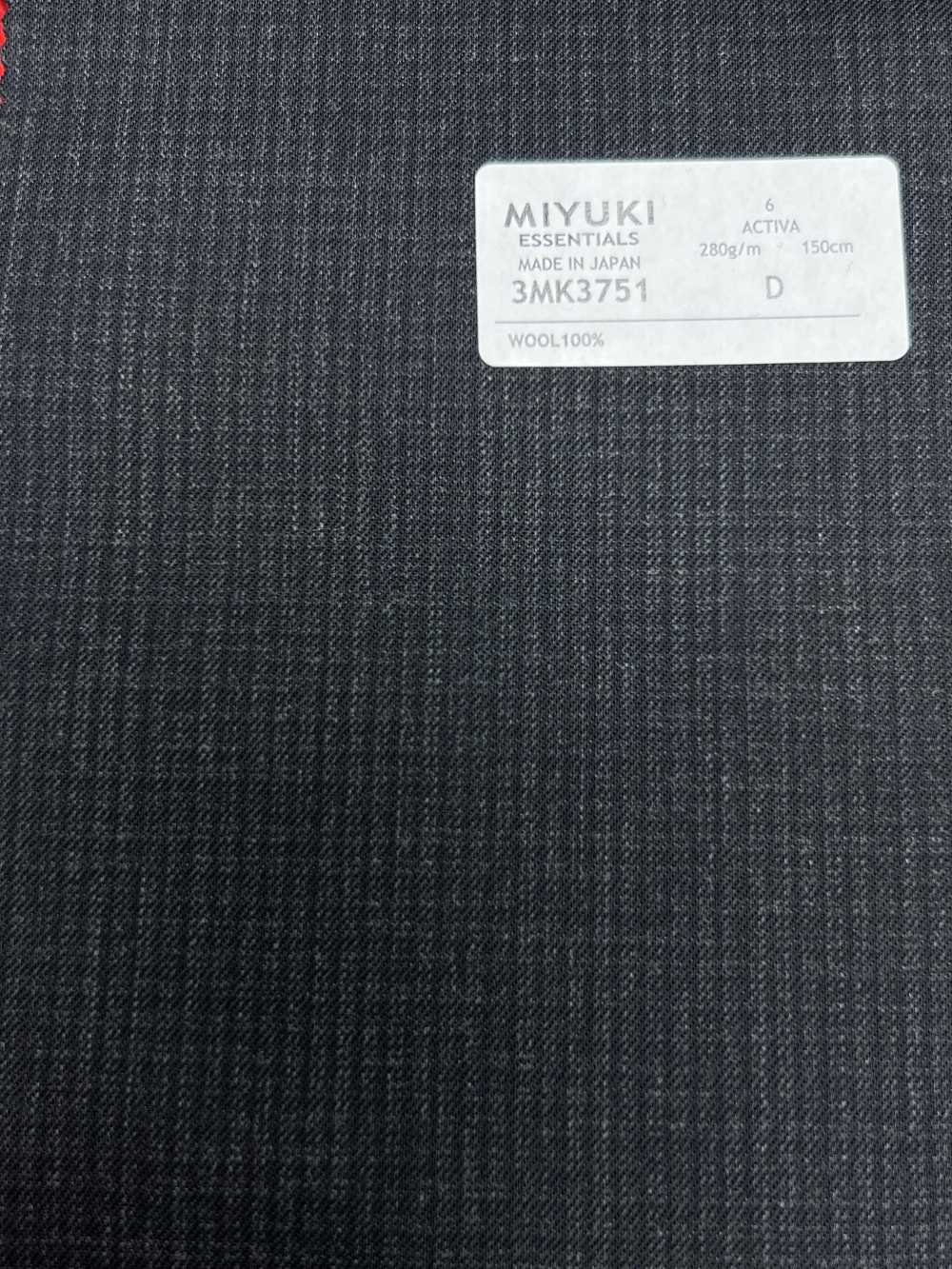 3MK3751 25AW ACTIVA格紋炭灰色[布料] 美雪毛紡廠