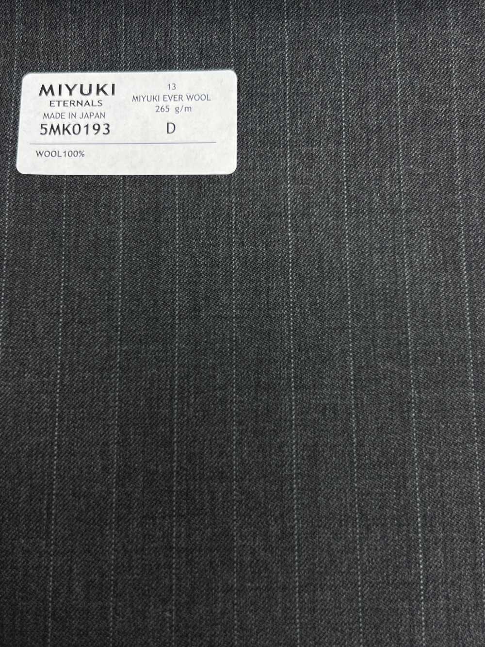 5MK0193 MIYUKI EVER WOOL條紋灰色[布料] 美雪毛紡廠