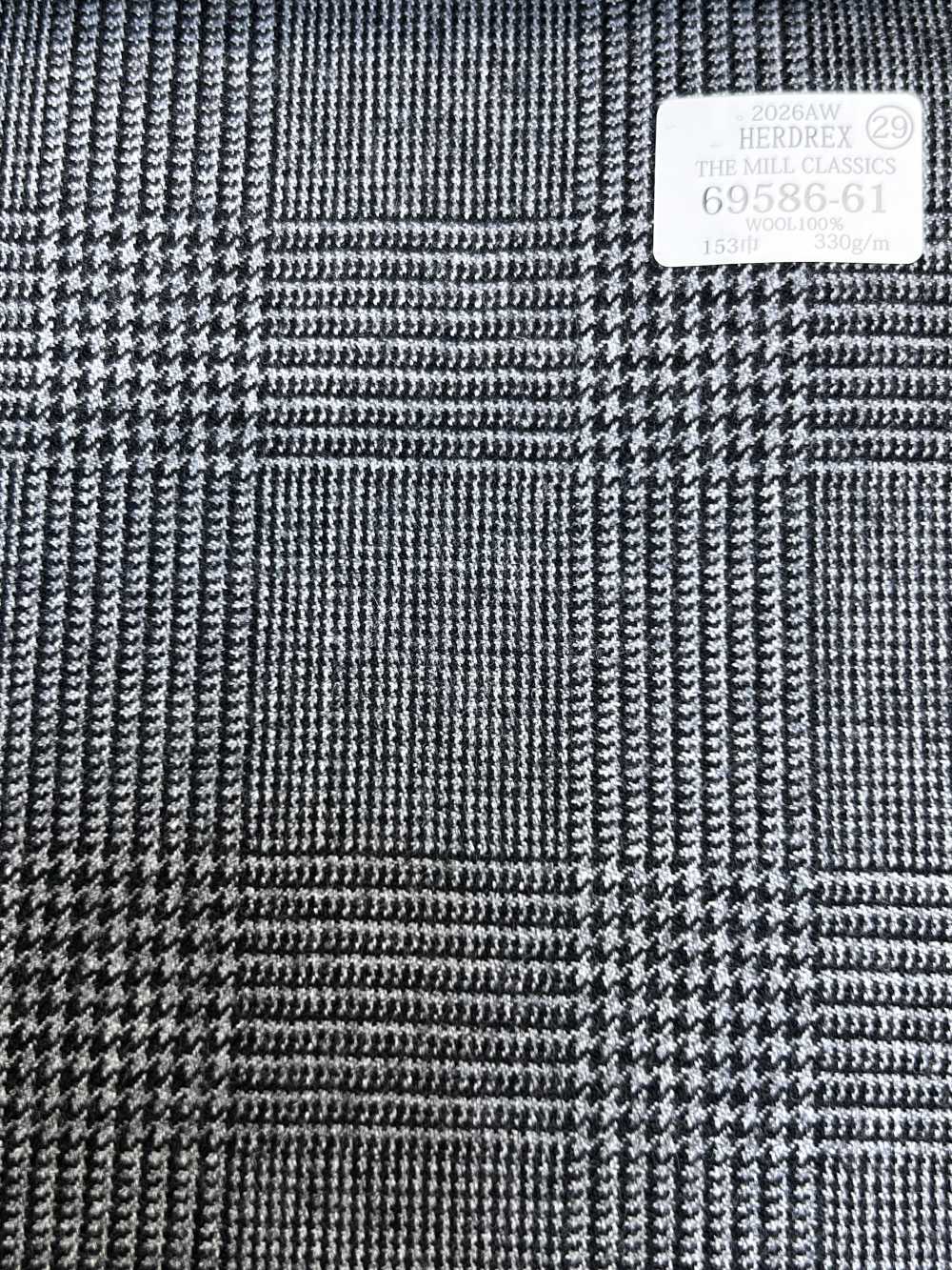 69586-61 26AW HERDREX 【THE MILL CLASSICS】 MILL CLASSICS 格倫格紋 灰色[布料] 國島株式會社