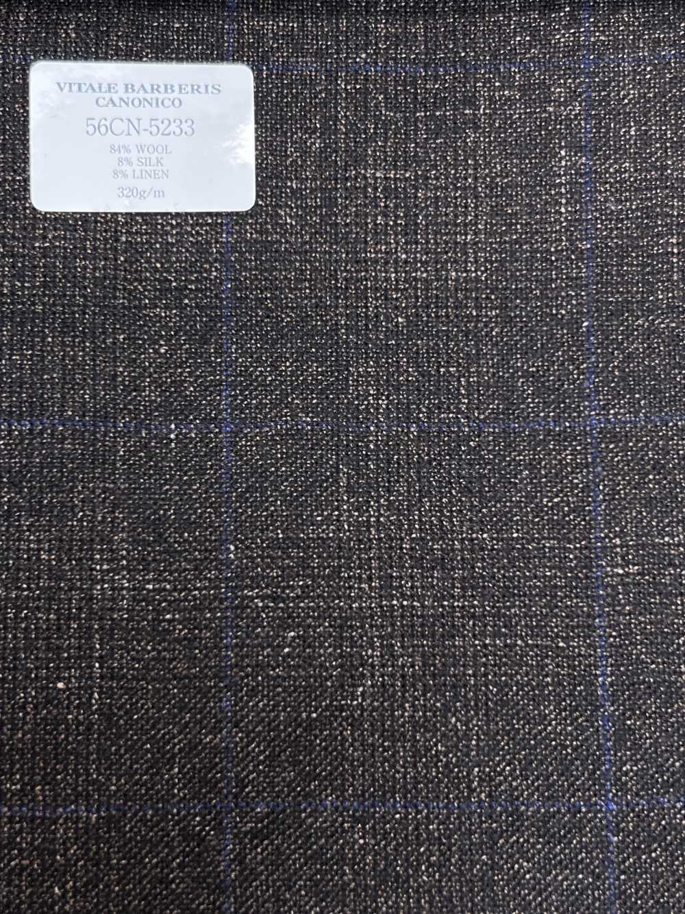 56CN5233 CANONICO（卡諾尼科）羊毛絲綢亞麻花式西裝布料 棕/藍 窗格 佳能