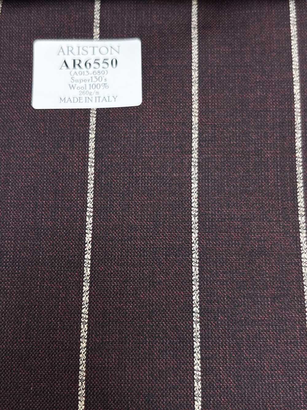 AR6550 ARISTON Super130's 棕色×白色 條紋[布料] 細井商事株式會社