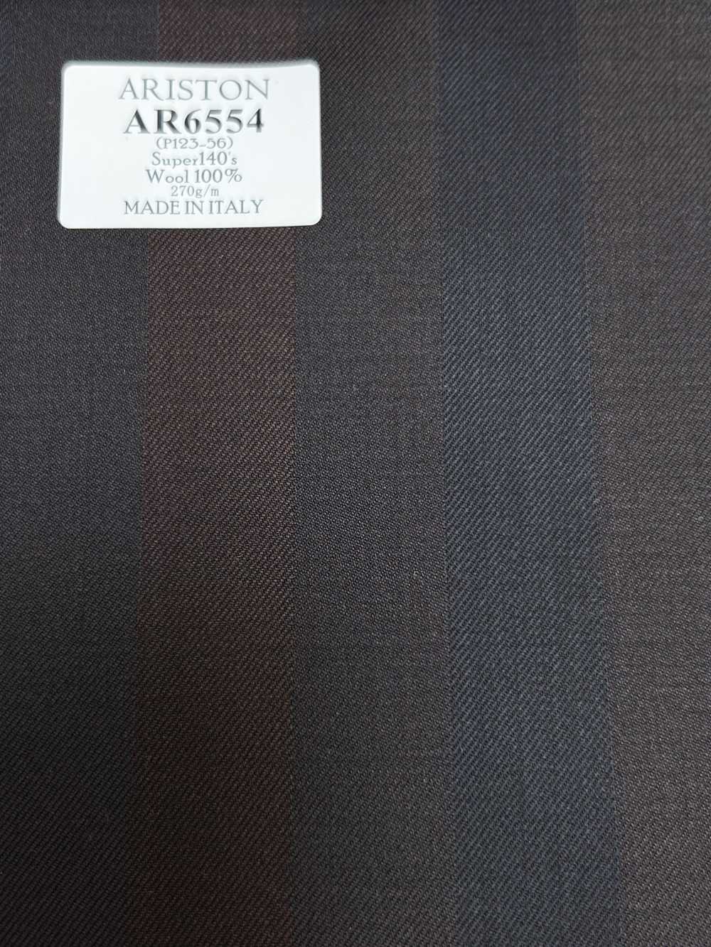 AR6554 ARISTON Super140's 棕色條紋[布料] 細井商事株式會社