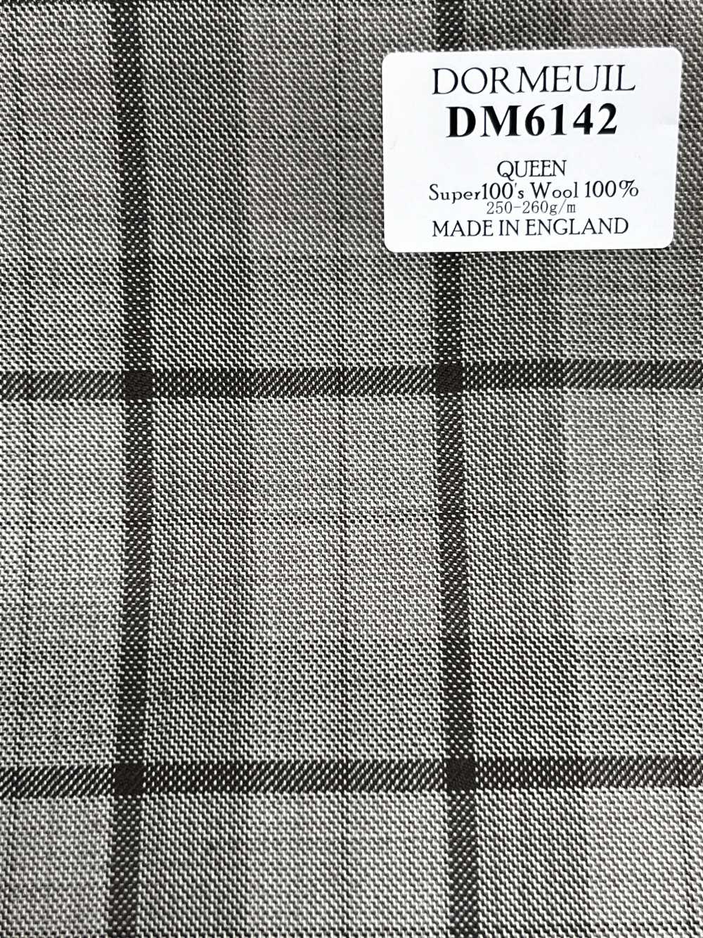 DM6142 DORMEUIL QUEEN Super100's 米色×黑色 格紋[布料] 細井商事株式會社