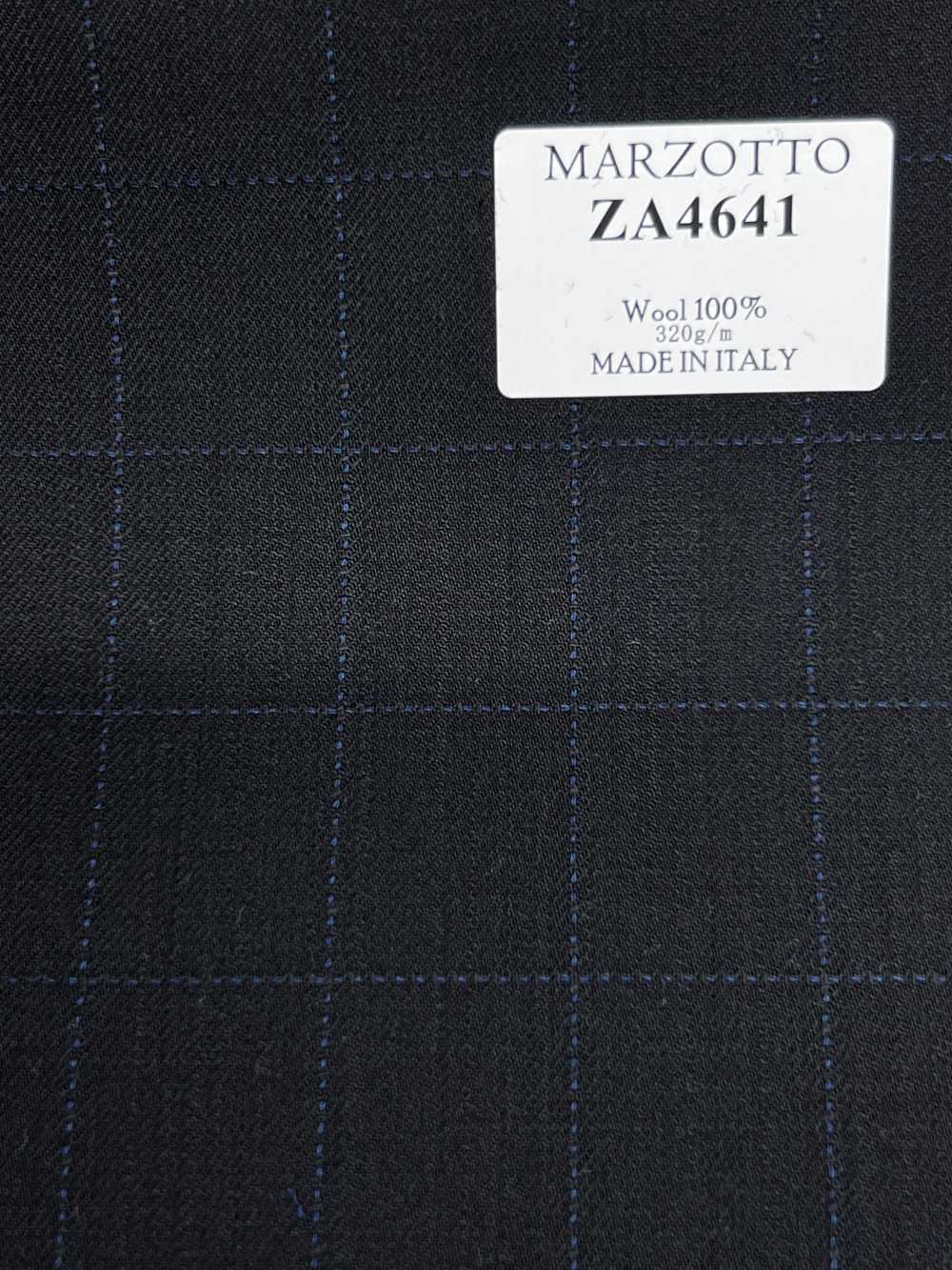 ZA4641 MARZOTTO Super110's 黑×藍 刺繡格紋[布料] 細井商事株式會社