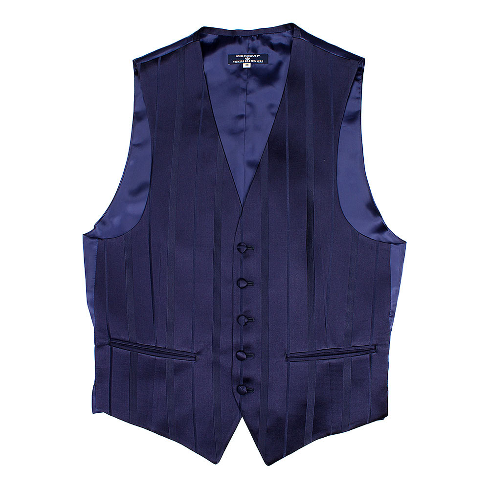 VANNERS-V-020 採用VANNERS布料 禮服背心 條紋圖案 海軍藍[正裝配件] 山本（EXCY）