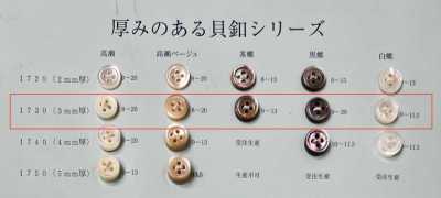 1730 表面四孔 帶邊 貝殼鈕扣 3mm厚