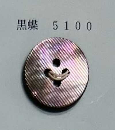 5100 四孔 無邊 黑蝶貝貝殼鈕扣