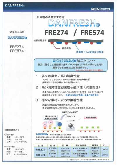 FRE274 【日東紡】除臭加工襯布 DANFRESH 適用於薄料～中厚料
