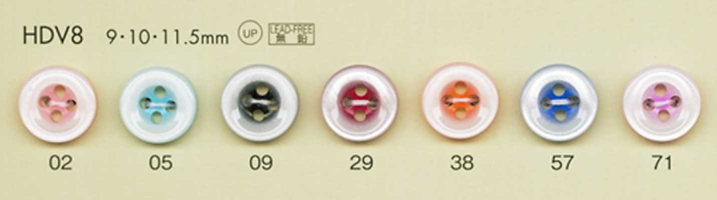 HDV8 DAIYA BUTTONS 耐衝擊HYPER DURABLE系列 仿貝殼聚酯纖維鈕扣
