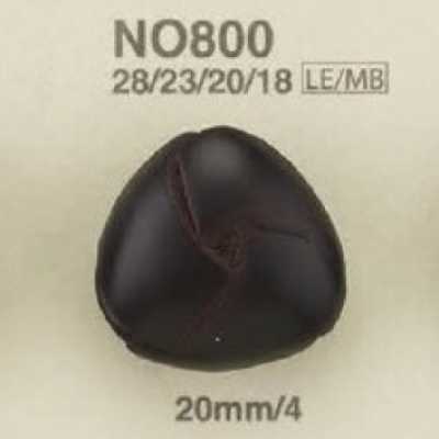 NO800 皮革/黃銅製 矩形環有柄鈕扣