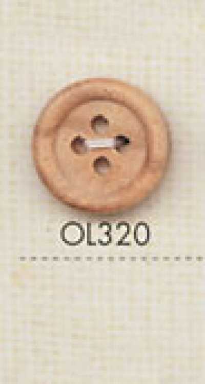 OL320 天然材料 木質 四孔鈕扣