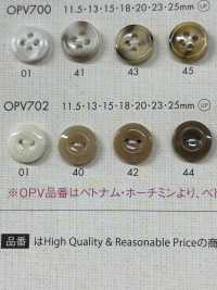 OPV702 簡單優雅的 2 孔聚酯纖維紐扣，適用於襯衫和襯衫[鈕扣] 大阪鈕扣（DAIYA BUTTON） 更多照片