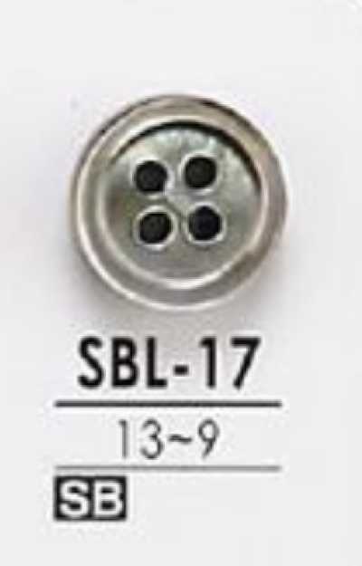 SBL17 黑蝶貝製 表孔四孔鈕扣 無色