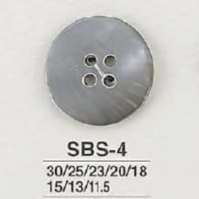 SBS4 黑蝶貝製 正面四孔鈕扣