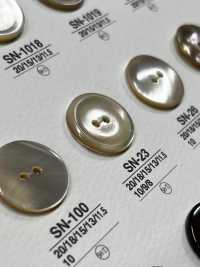 SN23 天然材料由尖尾螺製成 2 孔光澤鈕扣 愛麗絲鈕扣 更多照片