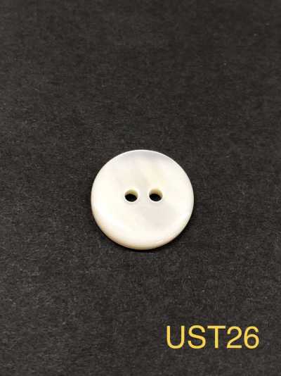 UST26 天然材料 染色 高瀨貝製 正面兩孔 有光澤鈕扣