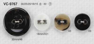 VC9767 黃銅/聚酯樹脂製 正面二孔鈕扣