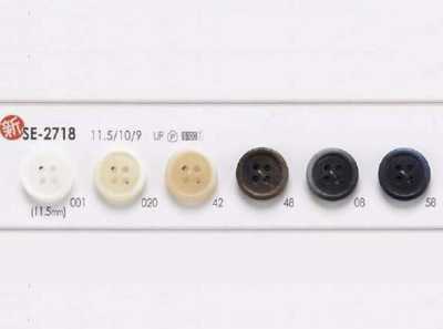 SE2718 聚酯纖維樹脂製 正面四孔鈕扣