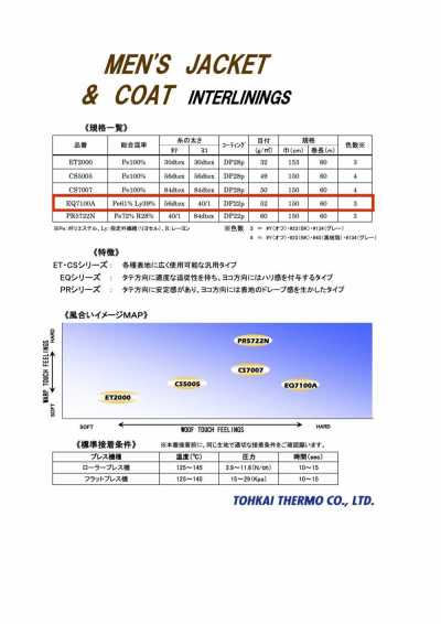 EQ7100A EQ系列<厚衣服粘合襯>