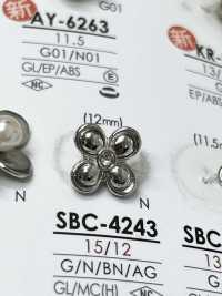 SBC4243 花朵圖形元素金屬鈕扣 愛麗絲鈕扣 更多照片