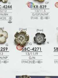 SBC4271 用於染色的花卉圖形元素金屬鈕扣 愛麗絲鈕扣 更多照片
