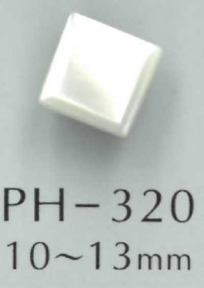 PH320 菱形金屬有腳貝殼鈕扣