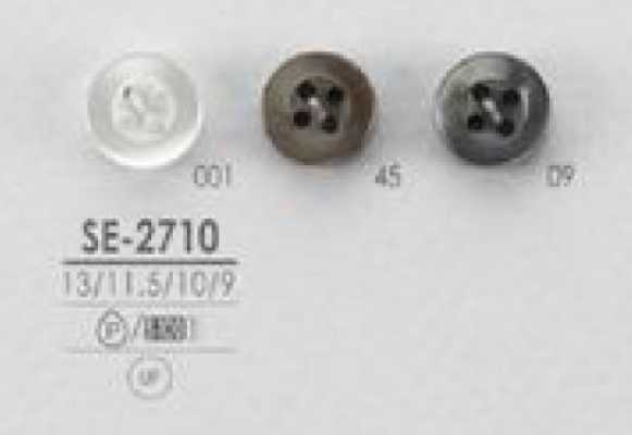 SE-2710 簡約 仿貝殼 適用於襯衫、女襯衫的 四眼 聚酯纖維 鈕扣