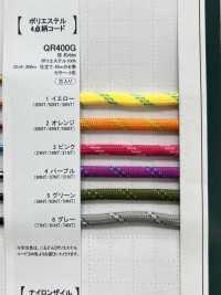 QR-400G 聚酯纖維4片式花紋繩子4MM[緞帶、帶、繩子] Cordon 更多照片