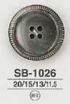 SB-1026 黑蝶貝殼材質，正面4孔，光面紐扣