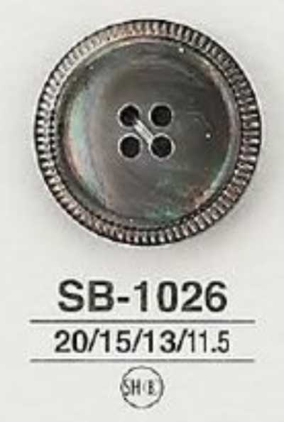 SB-1026 黑蝶貝製 正面四孔·光面鈕扣