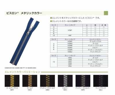 4VSMJC VISLON拉鍊® 金屬拉鍊 4號 霧黑 閉尾