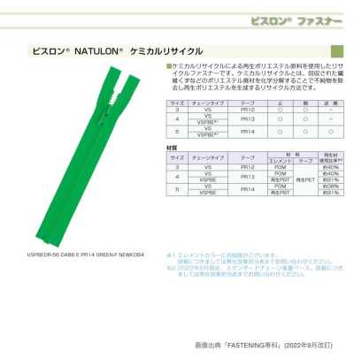 5VSPBEMR-PR14 VISLON® NATULON® 再生拉鍊 5號 逆開