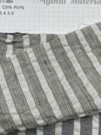 3014 亞麻棉條紋抽褶[面料] 精細紡織品 更多照片