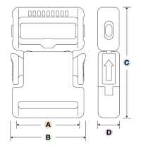 LB-S YKK扣LB-線側放式20mm~50mm[扣和鉤子] YKK拉鍊 更多照片