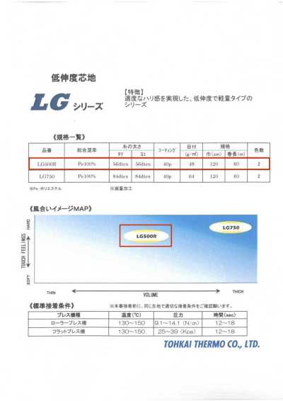 LG500R Thermofix®【新常態】LG系列 襯衫領用黏合襯